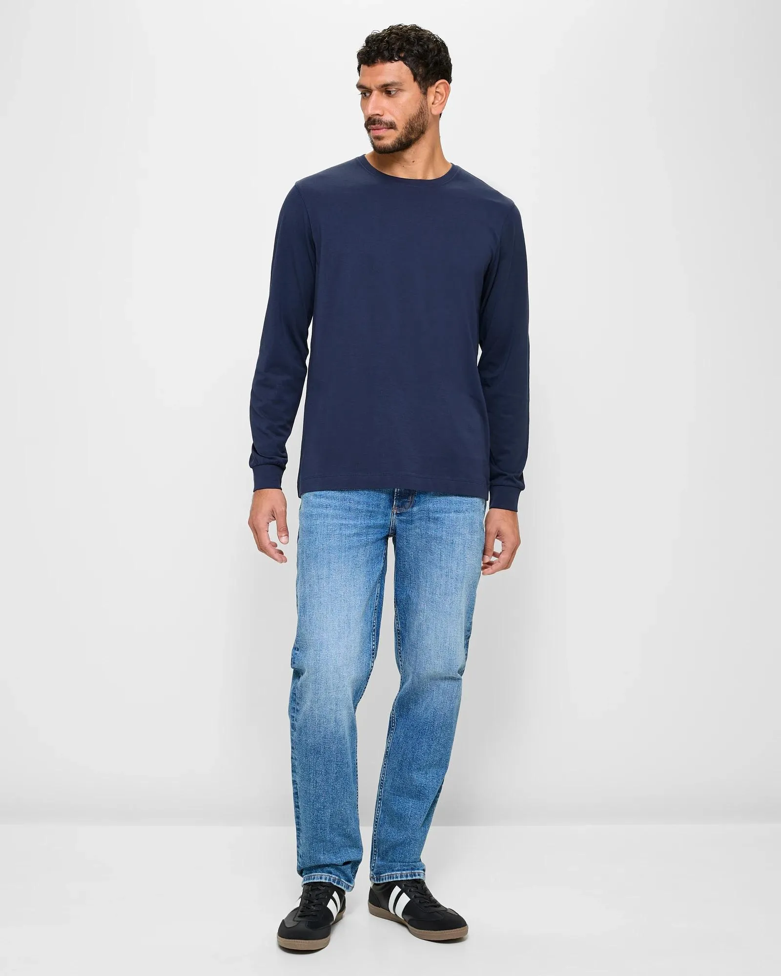 popular  Australian Cotton Long Sleeve T-Shirt - Navy Blue