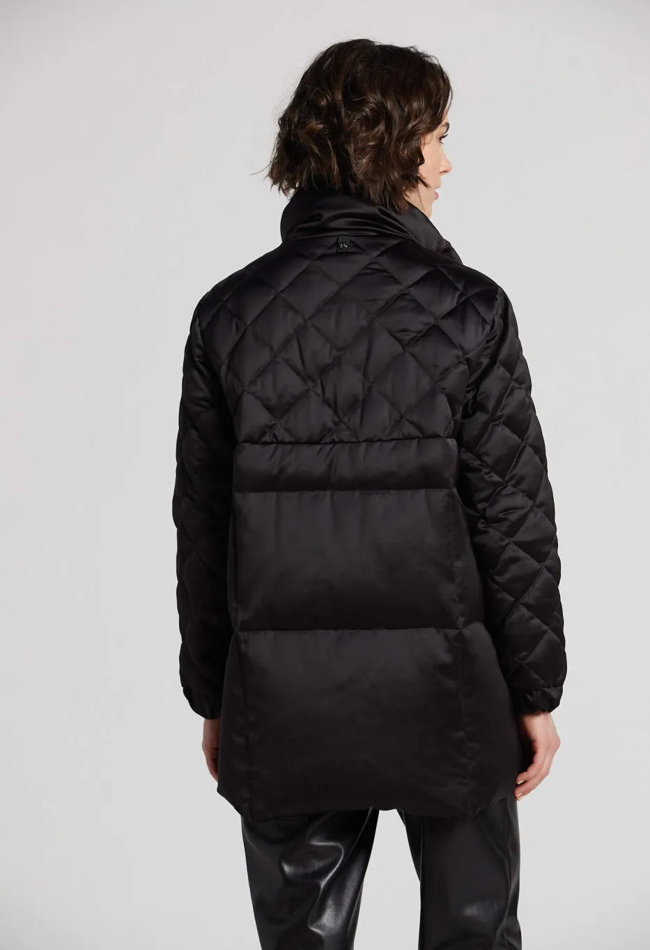 Praline Satin Quilted Down Coat