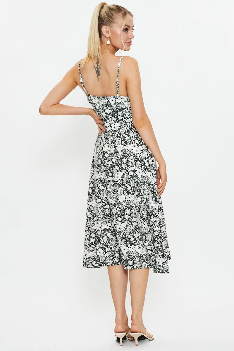 Print Slip Midi Dress