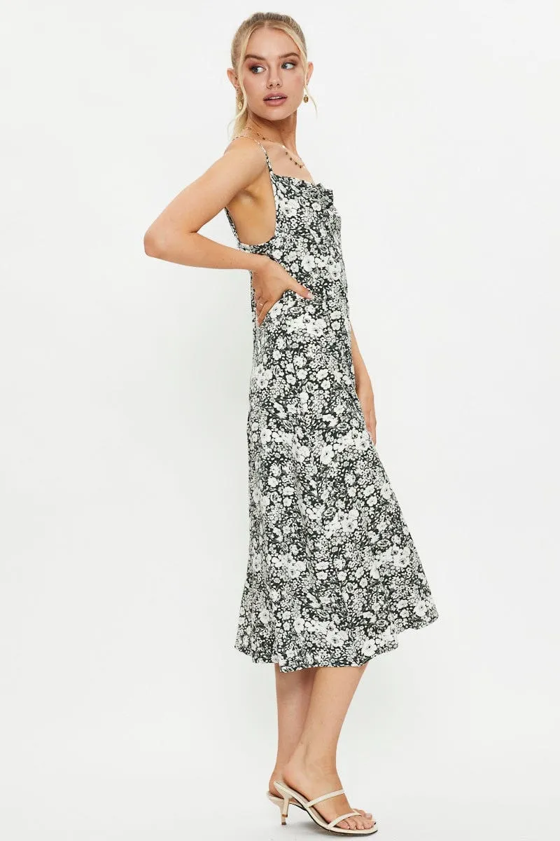 Print Slip Midi Dress