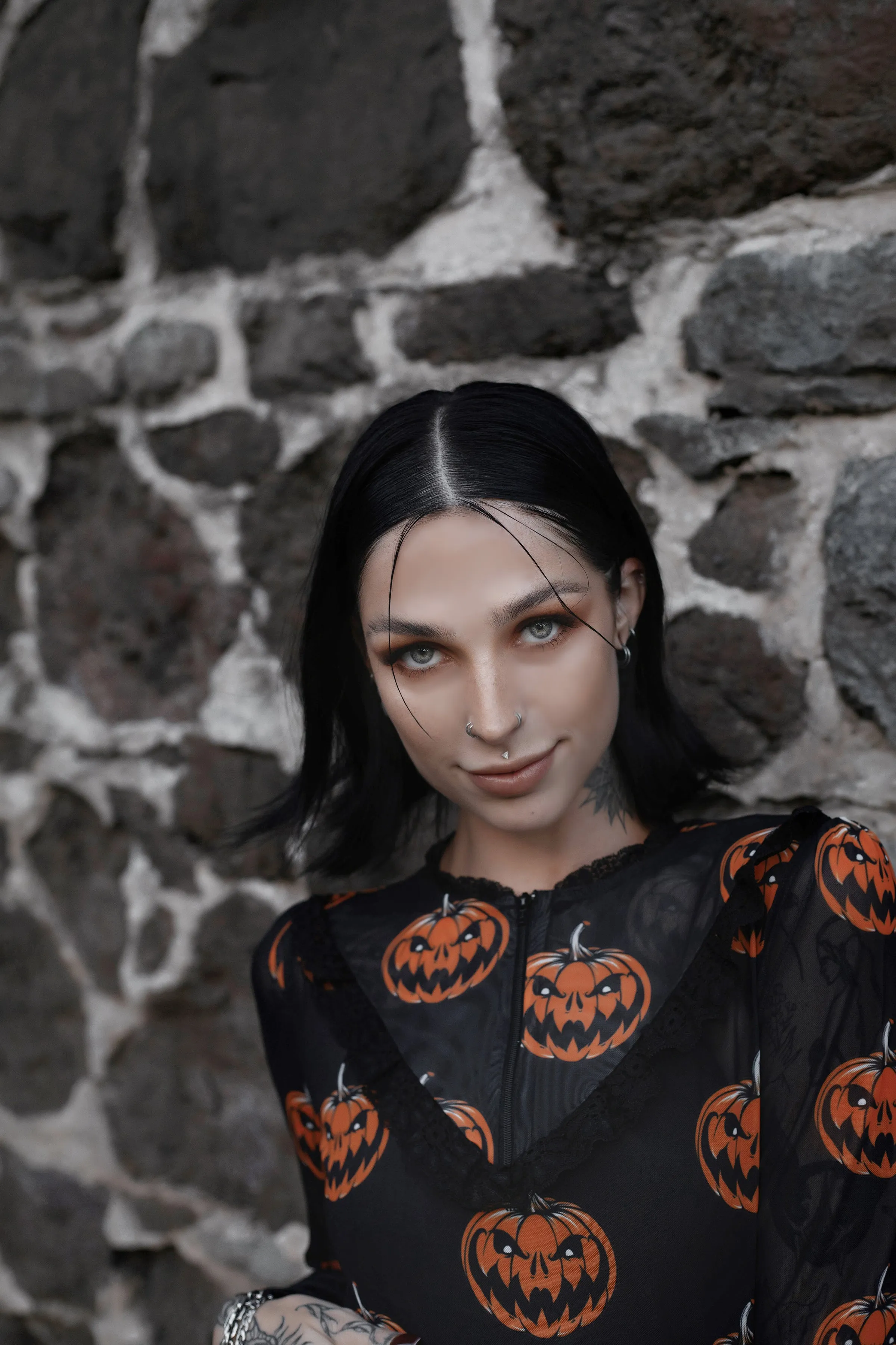 Pumpkin Print Victorian Lace Dress