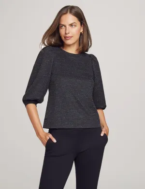Shimmer Tweed Balloon Sleeve Pullover- Sale
