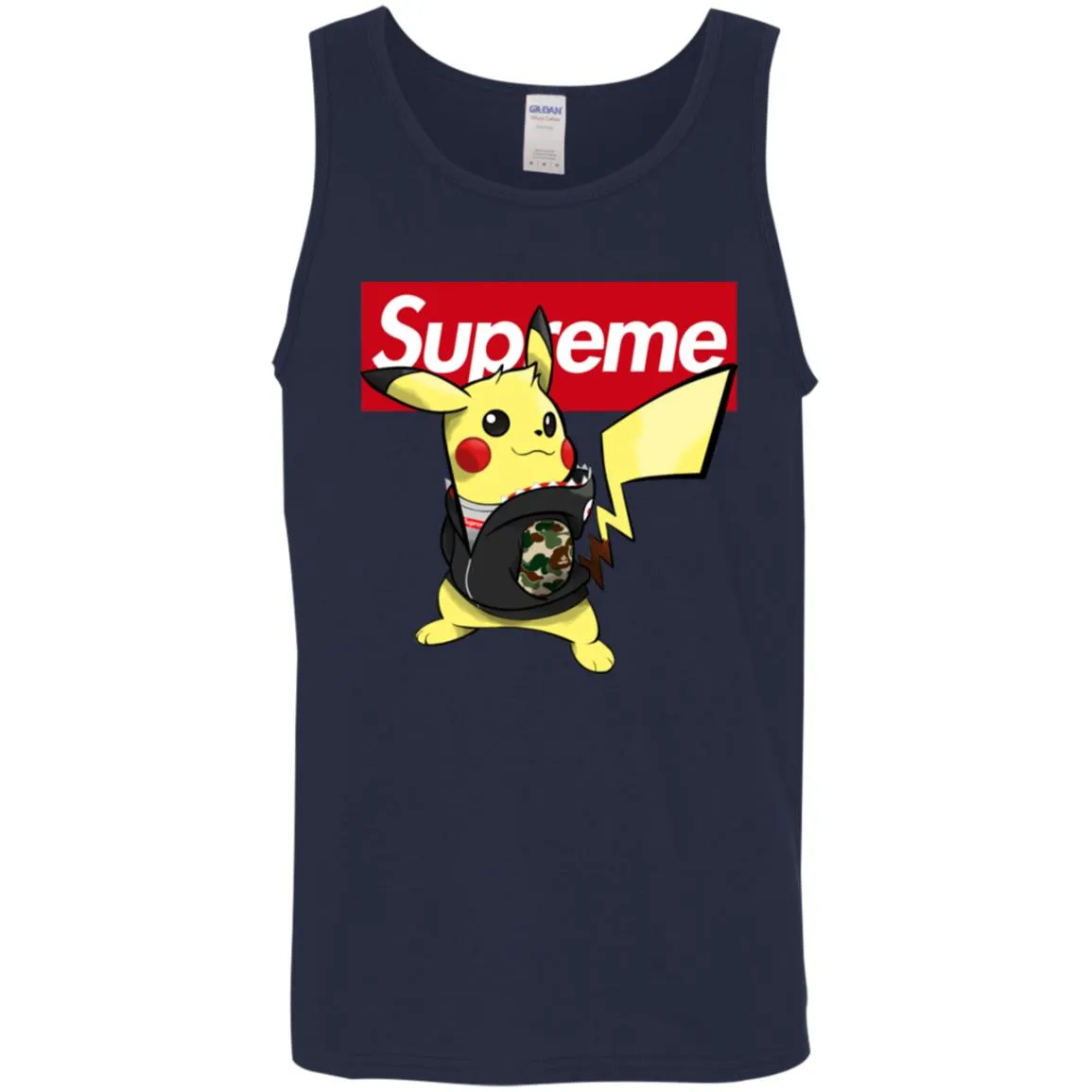 Supreme Pikachu T-shirt Men Cotton Tank