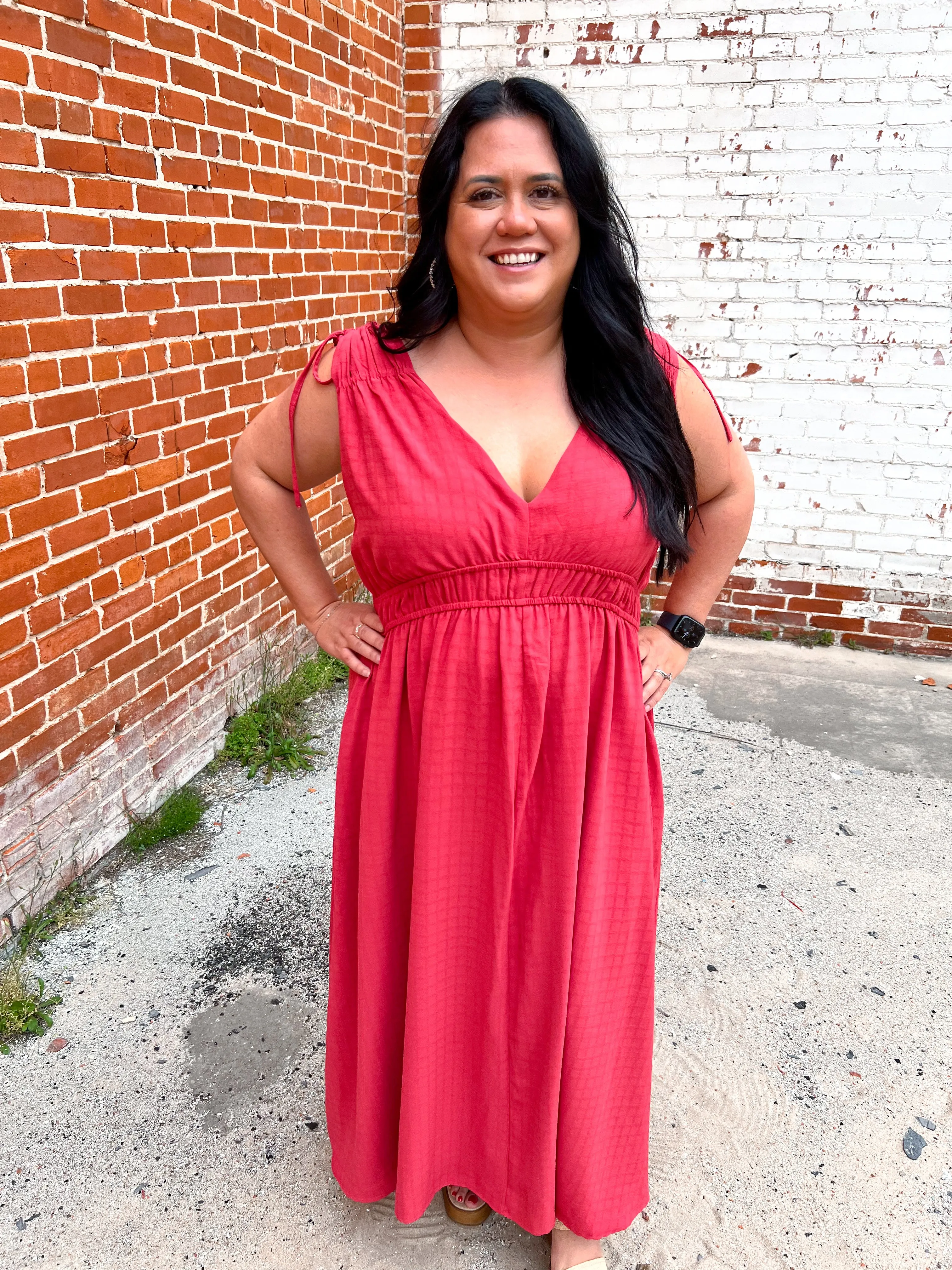 Valerie Textured Woven Goddess like Midi Flare Dress
