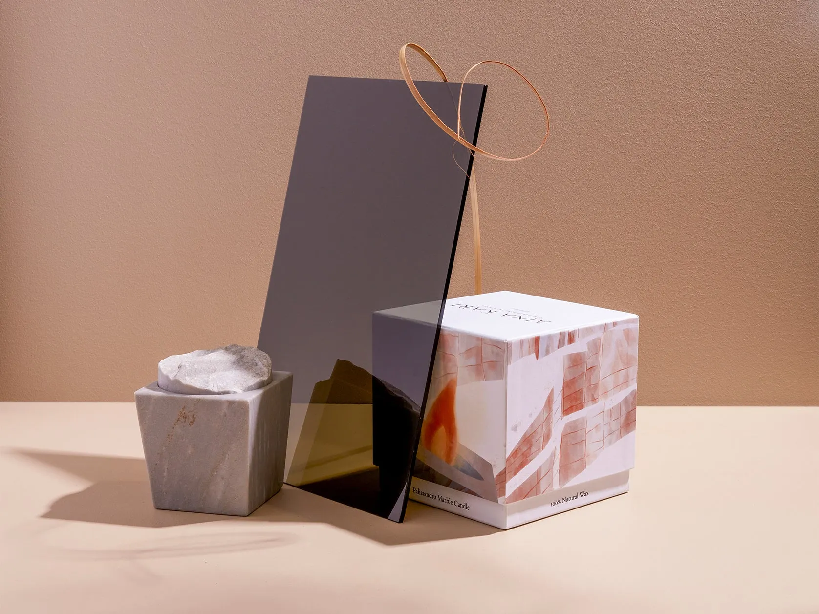 Vesta Palissandro Marble Candle