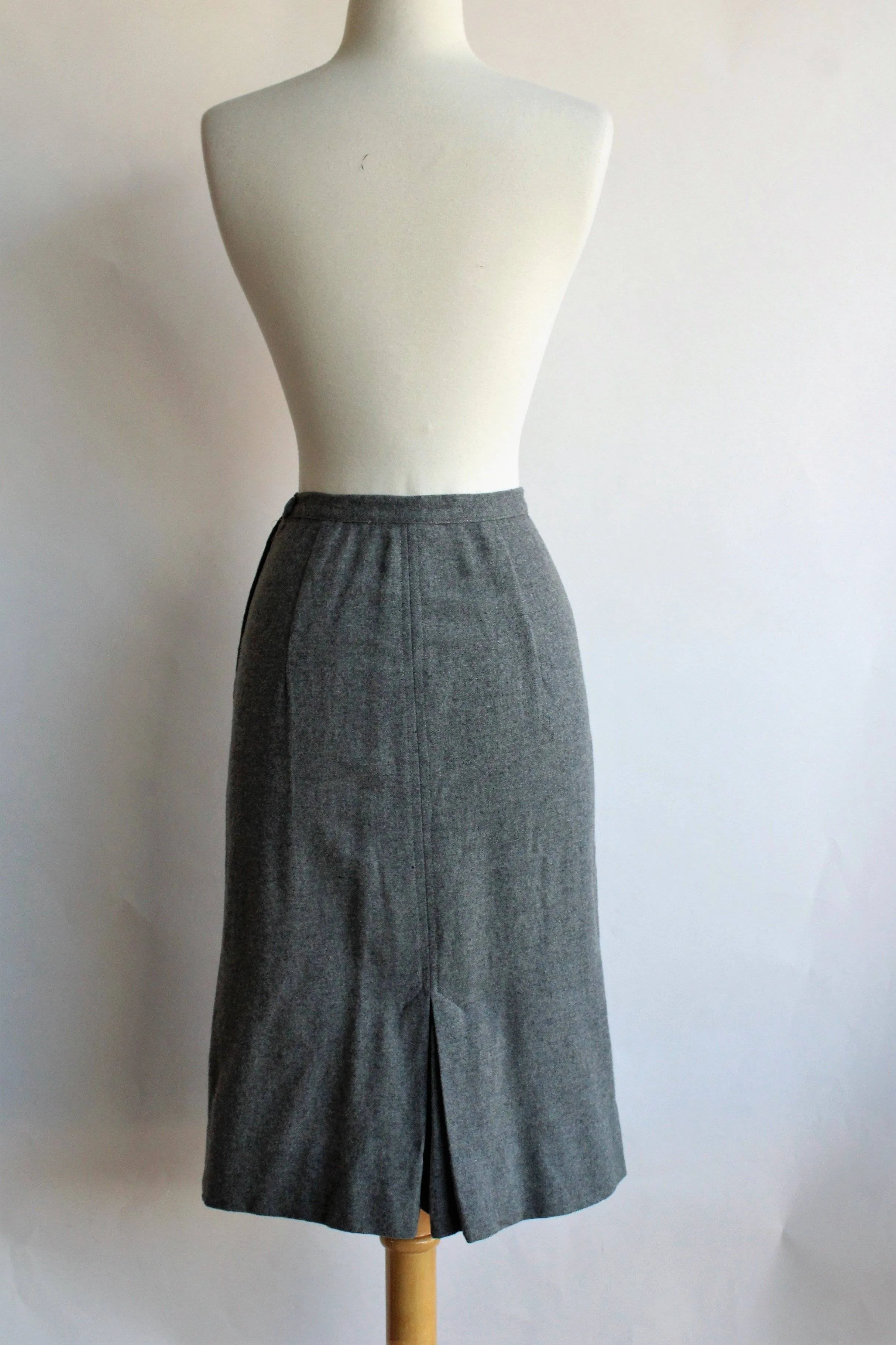Vintage 1950s Grey Wool Skirt by Century of Boston