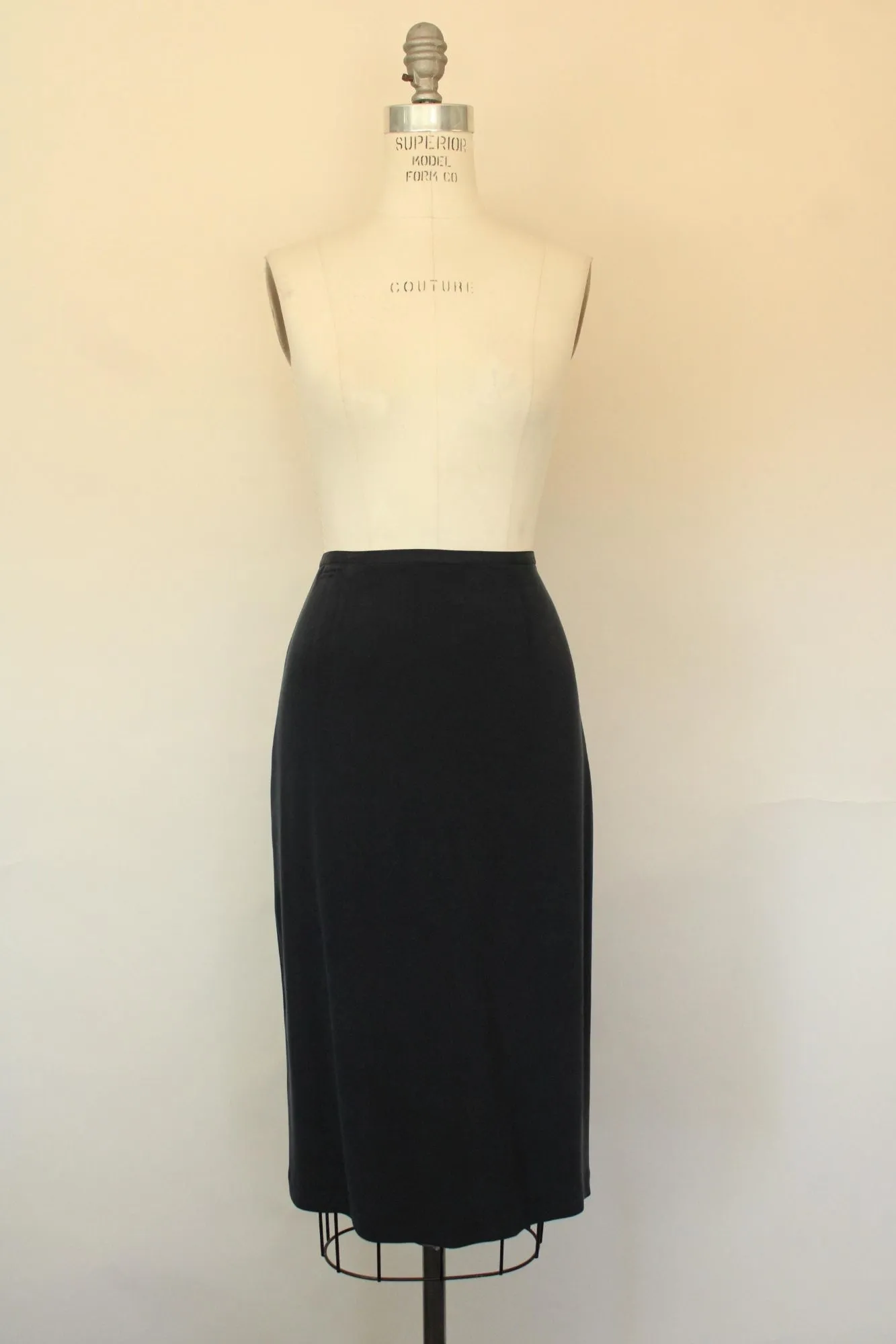 Vintage 1990s 2000 Chaus Navy Blue Silk Skirt and Blouse