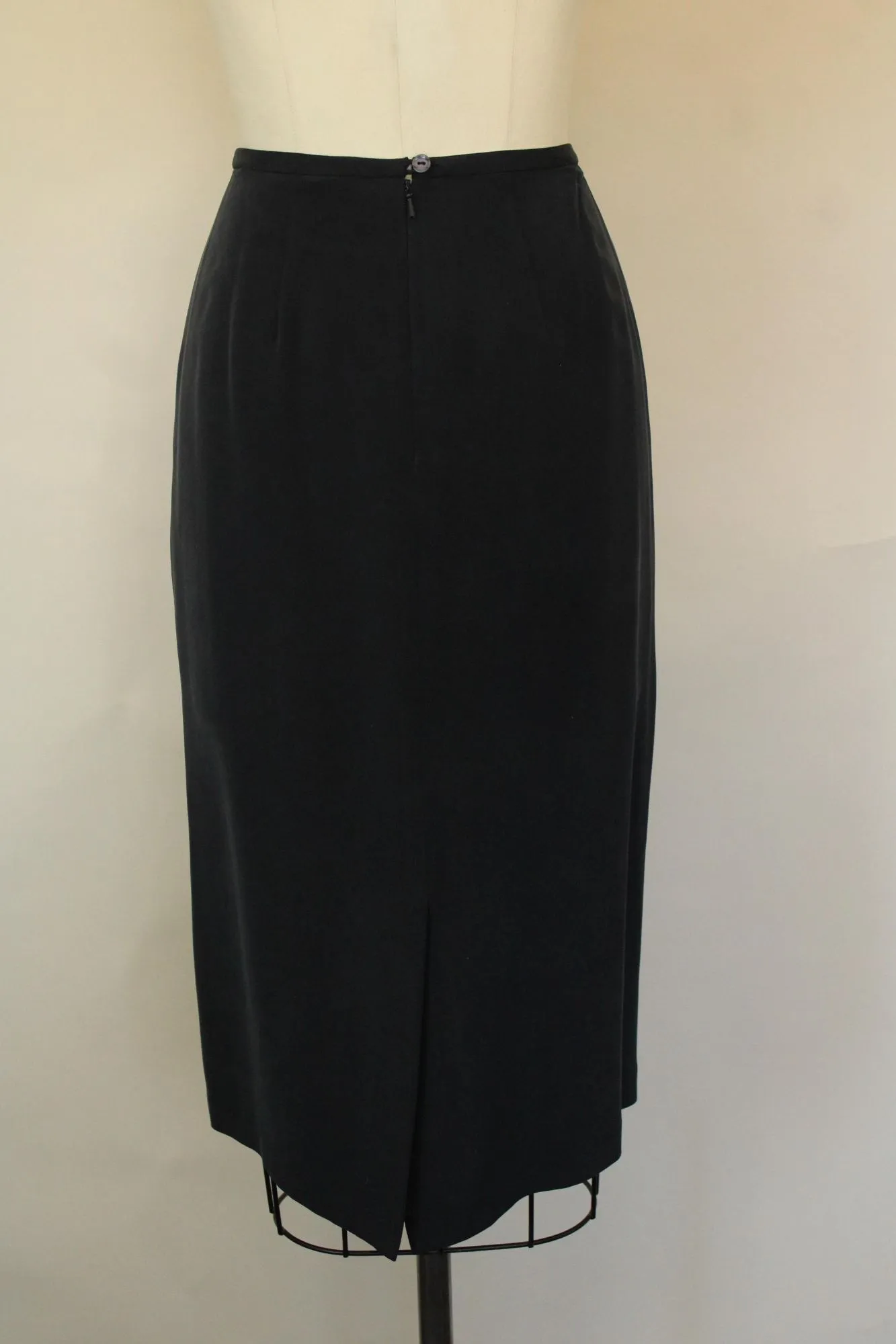 Vintage 1990s 2000 Chaus Navy Blue Silk Skirt and Blouse