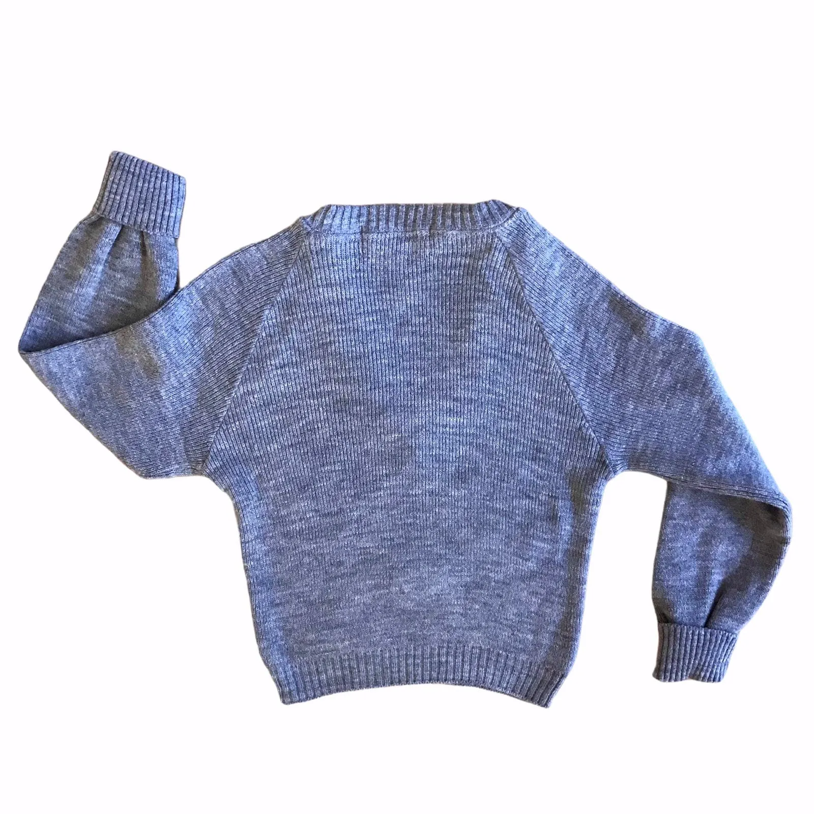 Vintage 60's Children's Grey V-Neck Jumper / 5-6 Years