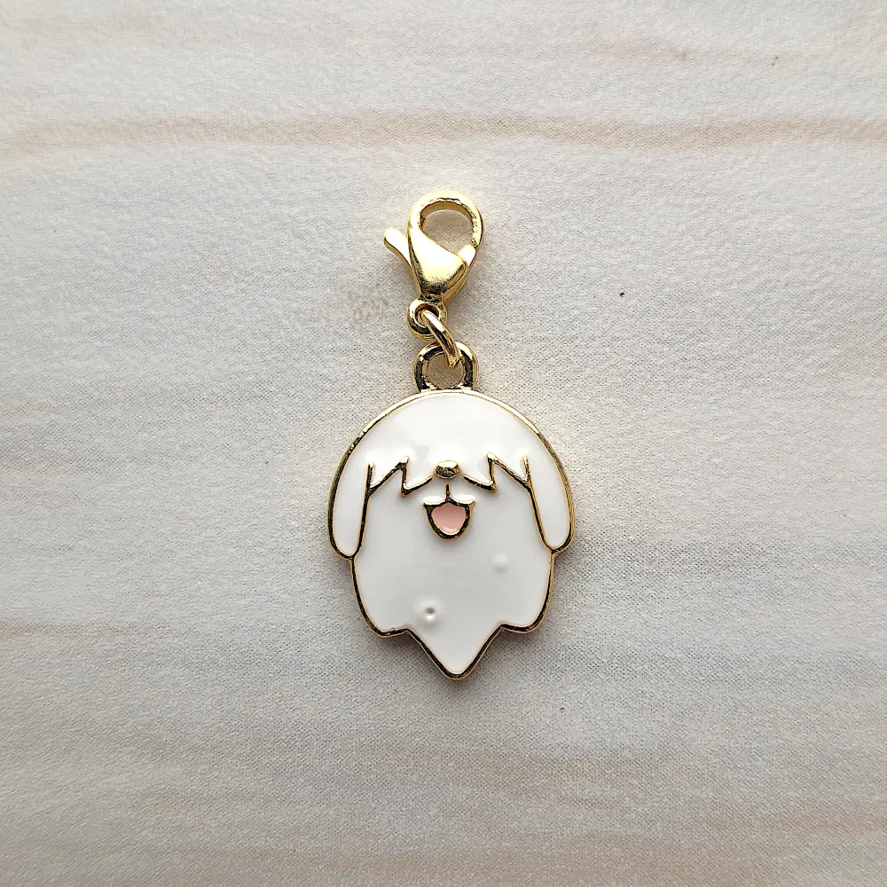 White Shitzu Dog Charm