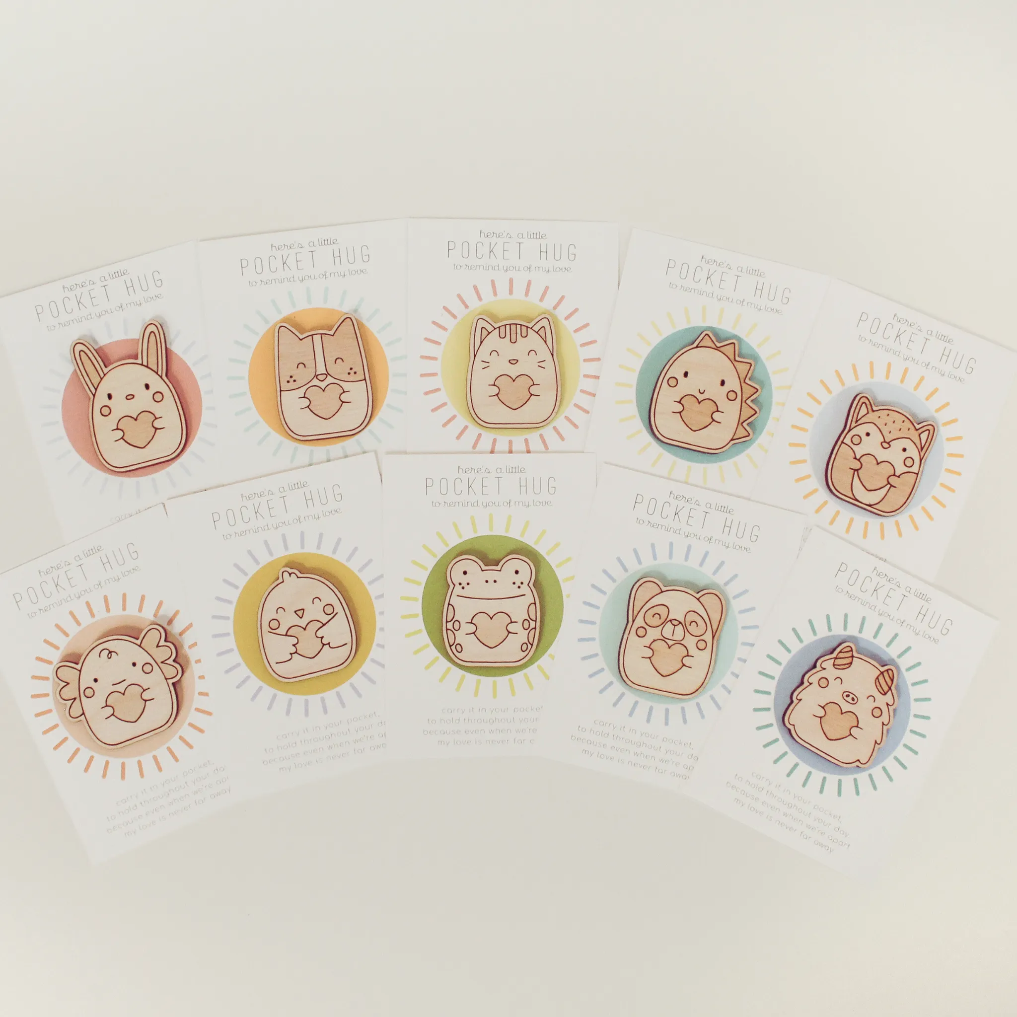Wooden Pocket Hug - Monster | Thinking of You Gift